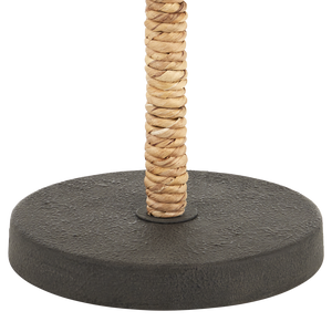 Annabelle Table Lamp - Artisan-Made Woven Water Hyacinth Shade in Mole Black Finish, 33.5" Height