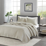 Madison Park Keaton Casual 3 Piece Quilt Set MP13-630 Cream