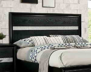 English Elm Contemporary Black Panel Headboard Queen Bed With Storage Drawers - Modern Bedroom Furniture Design B2741S00055