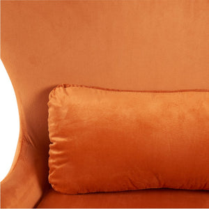 English Elm Furniture Plush 2-in-1 Pet-Friendly Mid Century Modern Accent Chair with Velvet Upholstery, Removable Base and Ergonomic Support for Living Room Orange N843P331163S