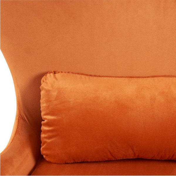 English Elm Furniture Plush 2-in-1 Pet-Friendly Mid Century Modern Accent Chair with Velvet Upholstery, Removable Base and Ergonomic Support for Living Room Orange N843P331163S