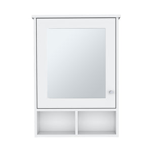 English Elm Vina Mirrored Medicine Cabinet 29" High with Three Concealed Shelves and Two Open Display Shelves White 34.7 L x 23.3 W x 4.8 H B070P234358
