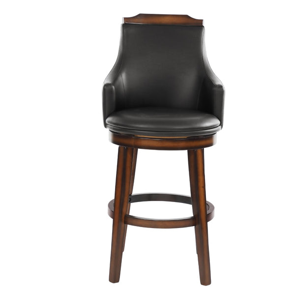 English Elm Swivel Pub Counter Chairs Set of 2 Faux Leather Oak Frame Bar Height Seating B011P321298