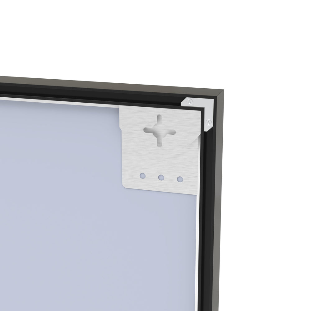 English Elm Oversized Aluminum Framed 72x48-Inch Full Length Mirror with Removable Tray and Dual Mounting Options Black W708P297635