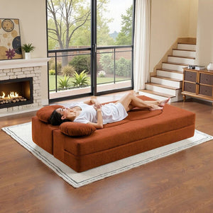 English Elm 2-In-1 Convertible Modular Sofa Bed With Memory Foam - No Assembly, Space-Saving Comfort For Any Room P2 W3653P355636-GIGA