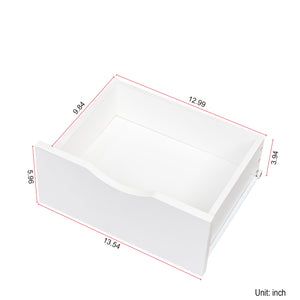 English Elm Night Multi-Function Nightstand with 2 Drawers and 4-Tier Bookshelf Vertical Space Saver White W331P248062