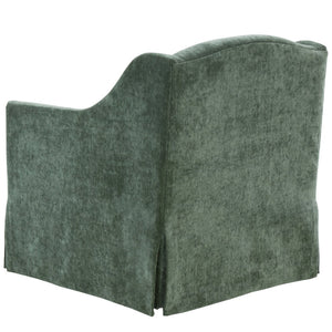 English Elm Luisa Swivel Accent Chair Skirted Tailored Silhouette for Formal Living Rooms Green B050P451387
