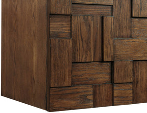 Meridian Furniture Leonardo Wall Mounted Solid Wood Bathroom Vanity with Geometric Doors and Engineered Stone Top Brown 48 inches 435Brown-48
