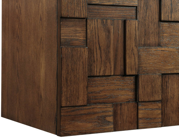 Meridian Furniture Leonardo Wall Mounted Solid Wood Bathroom Vanity with Geometric Doors and Engineered Stone Top Brown 48 inches 435Brown-48
