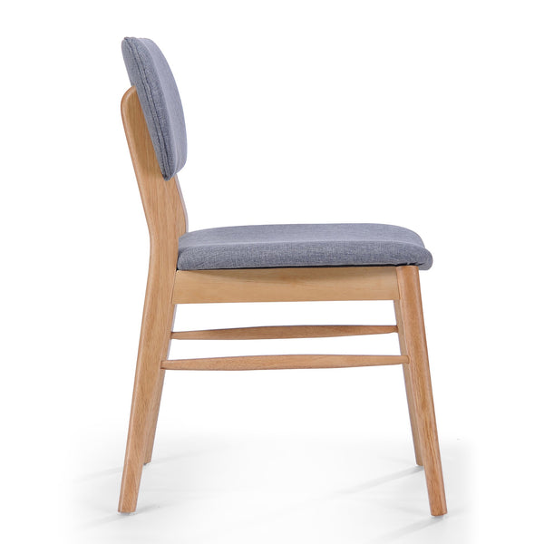 English Elm Christopher Knight Home® - Set Of 2 Mid-Century Upholstered Dining Chairs - Stylish Rubberwood Frame, Natural & Gray Finish N759P307029L