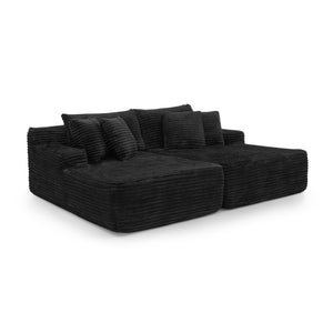 English Elm Two-Seater Lazy Lounge Chair – Plush Velvet Sofa For Cozy Living Rooms & Bedrooms, No Assembly Required W487S00347-GIGA