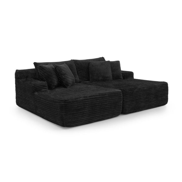 English Elm Two-Seater Lazy Lounge Chair – Plush Velvet Sofa For Cozy Living Rooms & Bedrooms, No Assembly Required W487S00347-GIGA
