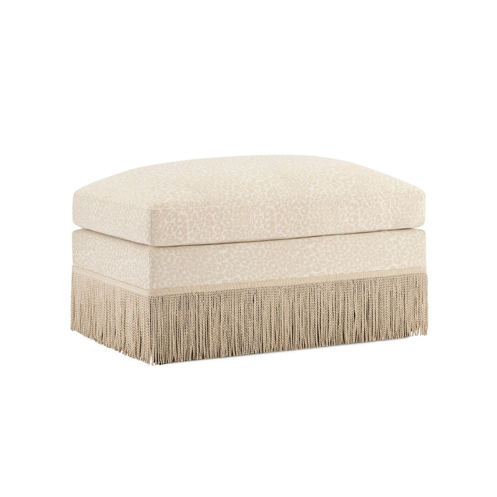 English Elm Ottoman Leopard Print Chenille Modular Sectional Sofa Tassel Trim Living Room Seating Beige Brown W5656P454367