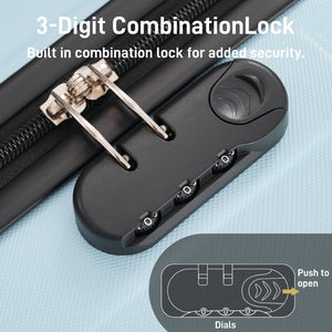 English Elm Hardshell 3 Piece Luggage Set Abs Spinner Suitcase with Tsa Lock Telescoping Handle Light Blue N732P308497N