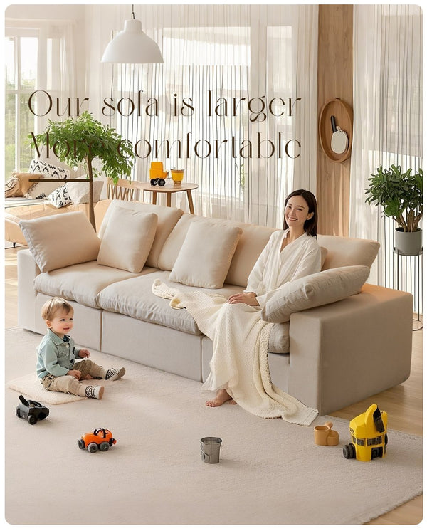 English Elm Modular Sectional Sofa - Space-Saving Minimalist Design, Comfy Sleeper For Modern Living Rooms & More W3622S00003