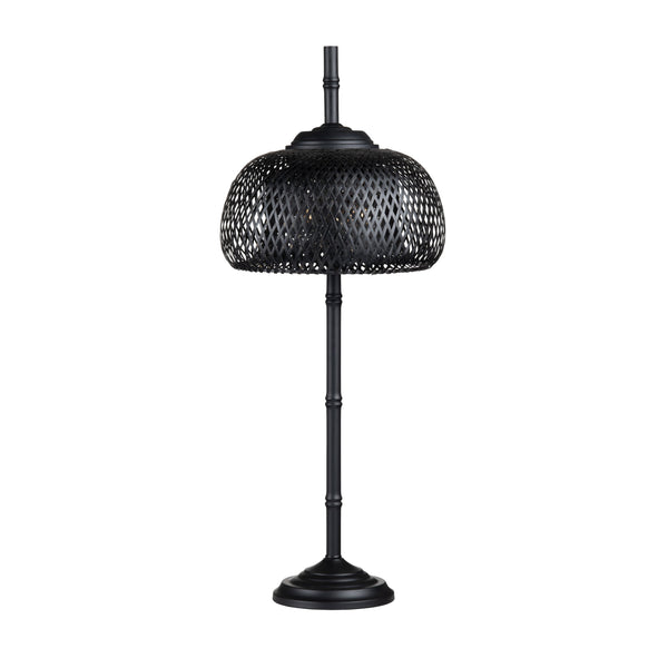 Crestview Collection 37.5"H Sleek Metal Buffet Lamp With Woven Rattan Shade For Stylish Home Décor And Illumination   Cvnam774a