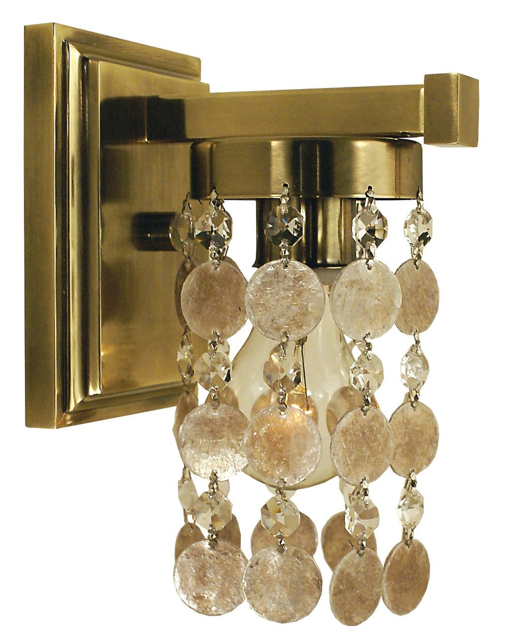 Framburg 1-light Elegant Crystal And Mica Naomi Sconce - Usa-made Lighting For A Warm And Sparkling Ambiance French Brass Metal 4361 Fb