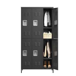 English Elm 6 Door 72"H Metal Lockers with Individual Locks for Home Gym Office School Garage – Durable Steel Storage T2398P282146