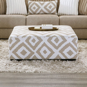 English Elm Transitional Square Ottoman With Soft Chenille Upholstery, Solid Wood Legs - Versatile Accent Piece B2741P354521-GIGA