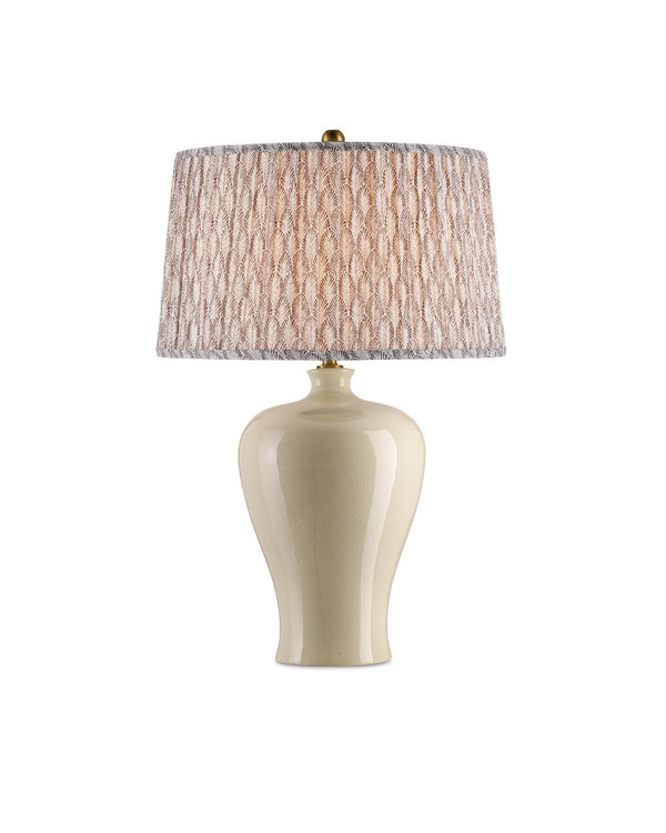 Currey & Company Plume Elegant Gray Pleated Lamp Shade - Unique Fan-like Design By Lacefield Designs For Chic Spaces Gray Cotton 0900-6005-currey-company