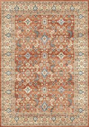 English Elm Majestic Traditional Polyester Area Rug Warm Red Pattern for Living or Dining Rooms B186P428862