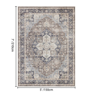 English Elm Premier Brown Flatweave Area Rug Low Pile High Traffic Entryway and Living Room B186P479392