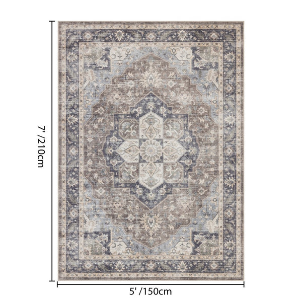 English Elm Premier Brown Flatweave Area Rug Low Pile High Traffic Entryway and Living Room B186P479392
