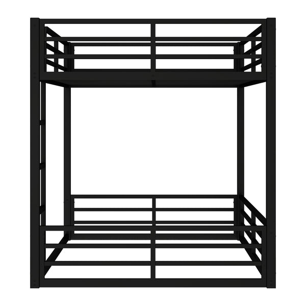 English Elm Metal Full-Over-Full Bunk Bed Frame - Heavy-Duty, Noise-Reduced Design For Kids And Adults In Black W1580S00158