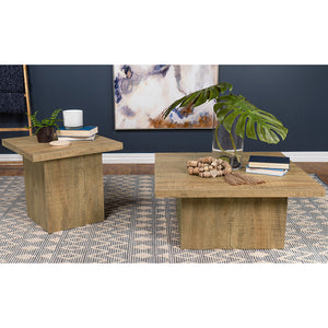 English Elm Exeter Mango Square Coffee Table with Natural Grain, Rustic-Modern Engineered Wood, 35.5" Square B062P375994