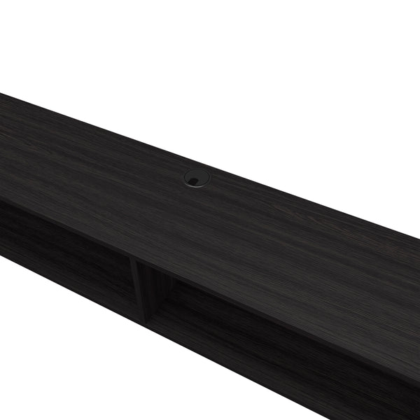 English Elm FM Floating Media Rack in Melamine with Two Shelves — Wall-Mounted TV Stand, Durable Space-Saving Design Wenge 65 L x 18 W x 4 H B128P283284