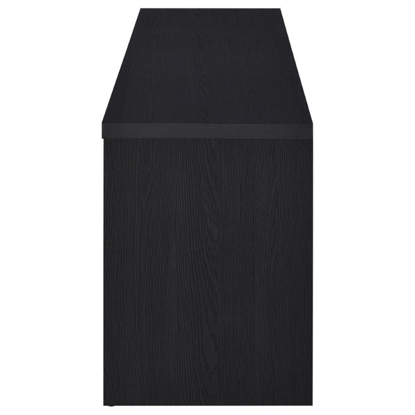 English Elm Sloat Matte Black Three Piece Entertainment Center with Media Towers for Large Tvs B062S01707