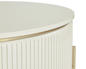 Sunpan Paloma Luxurious Lift Top Coffee Table with Gold Stainless Steel Legs - High Gloss Cream Elegance