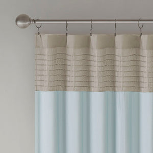English Elm Polyoni Pintuck Curtain Panel - Elegant Striped Design, Light-Filtering, Versatile Hanging Options B03598066-GIGA
