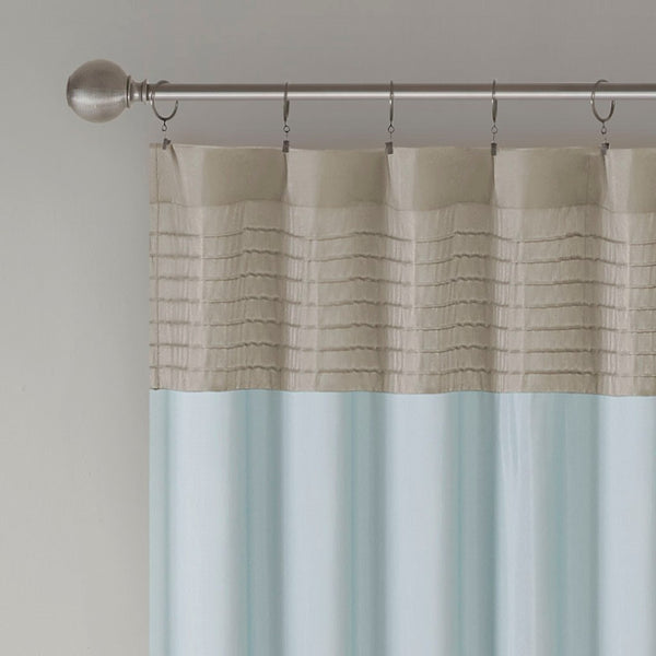 English Elm Polyoni Pintuck Curtain Panel - Elegant Striped Design, Light-Filtering, Versatile Hanging Options B03598066-GIGA
