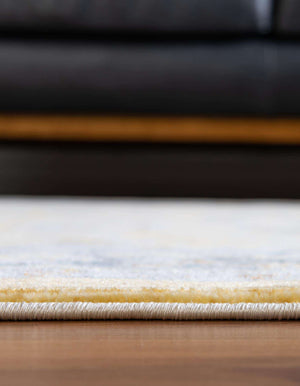 Unique Loom Baracoa Prado Machine Made Border Rug Yellow, Ivory/Gray 8' 2" x 8' 2"