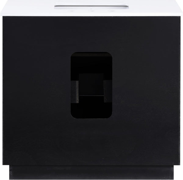 Meridian Furniture Willard Solid Wood Bathroom Vanity with Engineered Stone Top and Soft Close Drawer Storage Black 36 inches 436Black-36