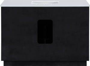 Meridian Furniture Willard Solid Wood Bathroom Vanity with Engineered Stone Top and Soft Close Drawer Storage Black 48 inches 436Black-48