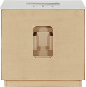 Meridian Furniture Willard Solid Wood Bathroom Vanity with Engineered Stone Top and Soft Close Drawer Storage Natural 36 inches 436Natural-36