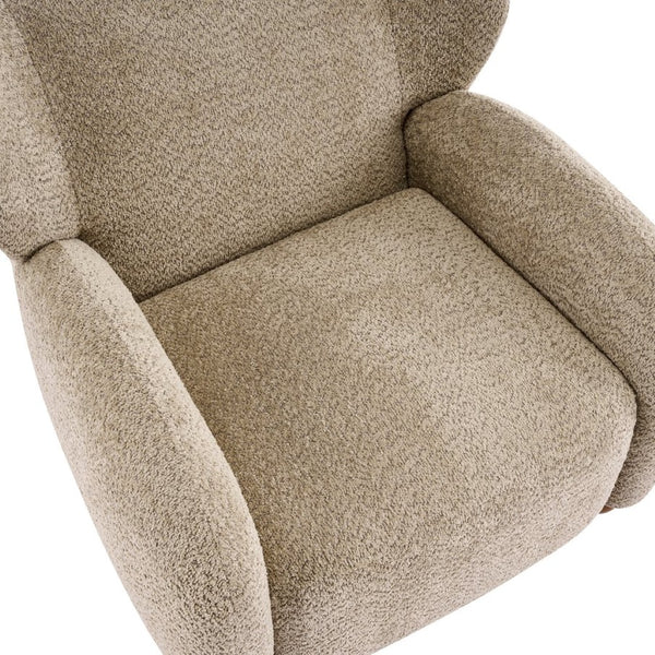 English Elm Wingback Boucle Accent Chair with Rounded Legs for Living Room or Reading Nook N776P376365D