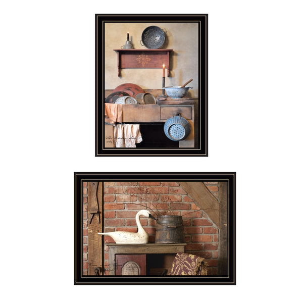 English Elm Trendy Decor 4u Home Sweet Two Panel Black Framed Typography Wall Art Set B067P254100