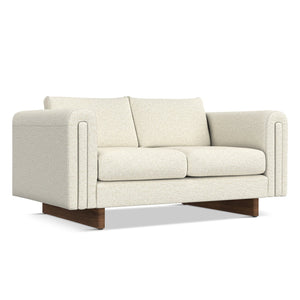 English Elm Jones 61 inch Loveseat with Eco-Friendly Polyester Upholstery, High-Density Foam Comfort & Durable Frame Ivory B136P364291