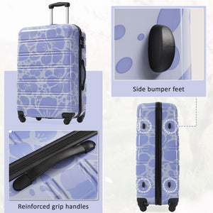 English Elm Hardshell Polycarbonate Luggage Set Three Piece Tsa Lock Spinner Travel Suitcases Blue N732P306618C
