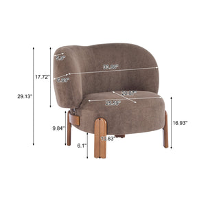 English Elm Christopher Knight Home® - Cozy Wingback Armchair with Plush Bouclé Upholstery, Solid Wood Legs, Ergonomic Support, Timeless Style Dark Brown 33.5 L x 25.5 W x 21.5 H N776P298155D