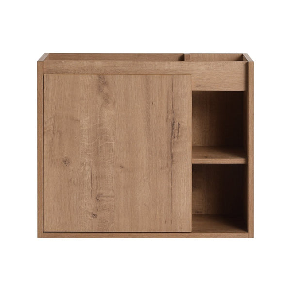 English Elm 24'' Floating Wall Mounted Bathroom Vanity with Ceramic Sink and Soft Close Cabinet Imitative Oak W999P426630