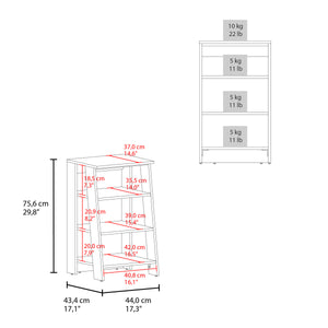 English Elm Bathbi 30" 4-Tier Ladder Shelf Organizer for Bathroom and Living Room - Sleek Minimalist Vertical Storage Black 34.7 L x 18.6 W x 3.2 H B200P240251