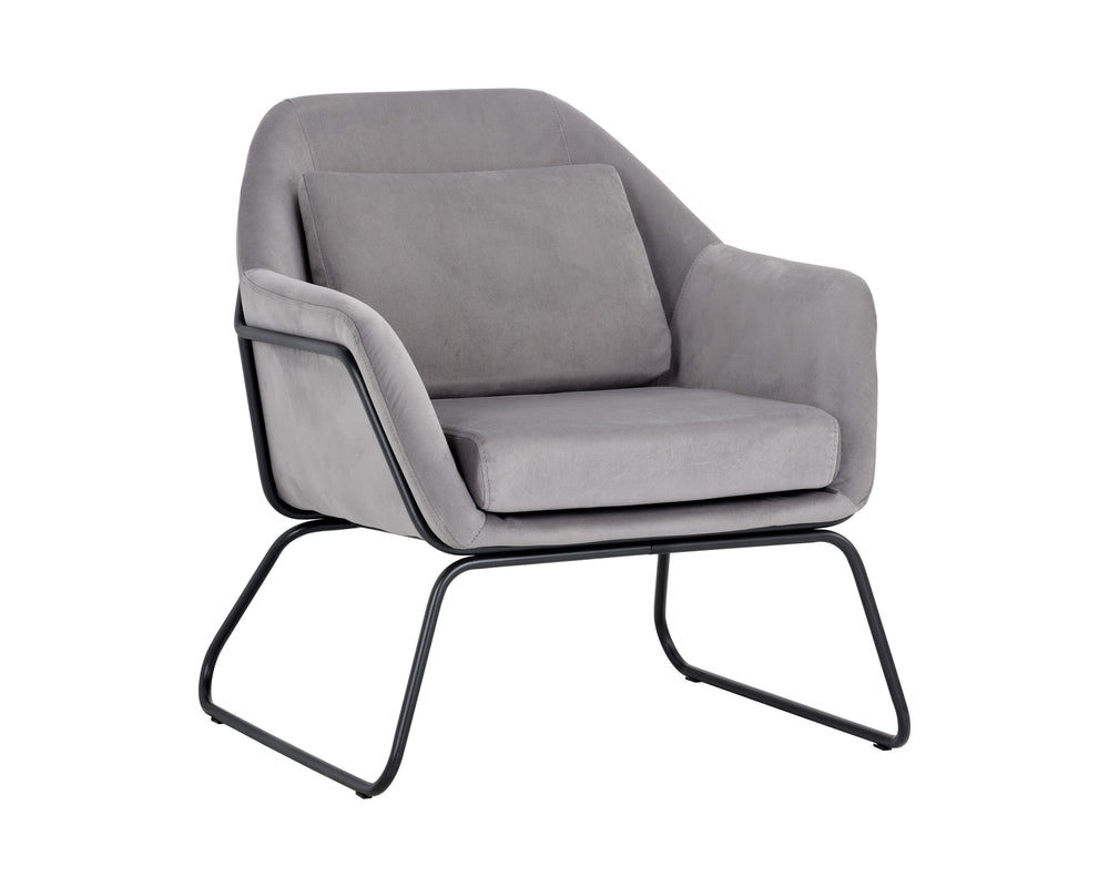 Sunpan Watts Lounge Chair - Trendy Modern Armchair with Durable Performance Fabric and Stylish Steel Frame Black / Antonio Charcoal