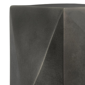 English Elm Danner Cast Aluminum Side Table in Graphite Finish — Handcrafted 17" Square End Table, Textured Robust Design B136P239037