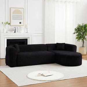English Elm [video]109.4" Chenille Cloud Sectional Sofa Curved L Shape Modular Couch for Living Room W3505S00053