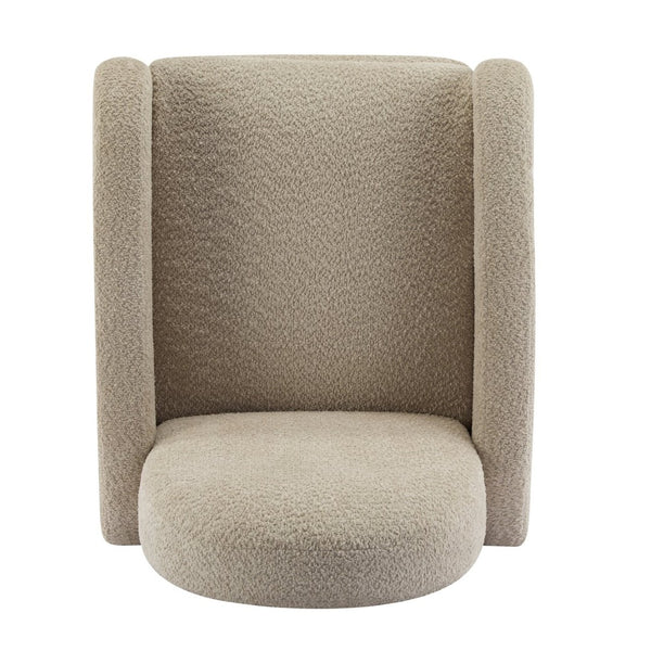 English Elm 360 Swivel Glider Recliner with Solid Wood Base Contemporary Upholstered Lounge Chair Almond N771P363407V