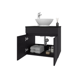 English Elm Sheridan Wenge Bathroom Vanity Cabinet with 2 Doors — Space-Saving, Scratch-Resistant Melamine Finish, 20.4"H x 23.4"W B128P314800